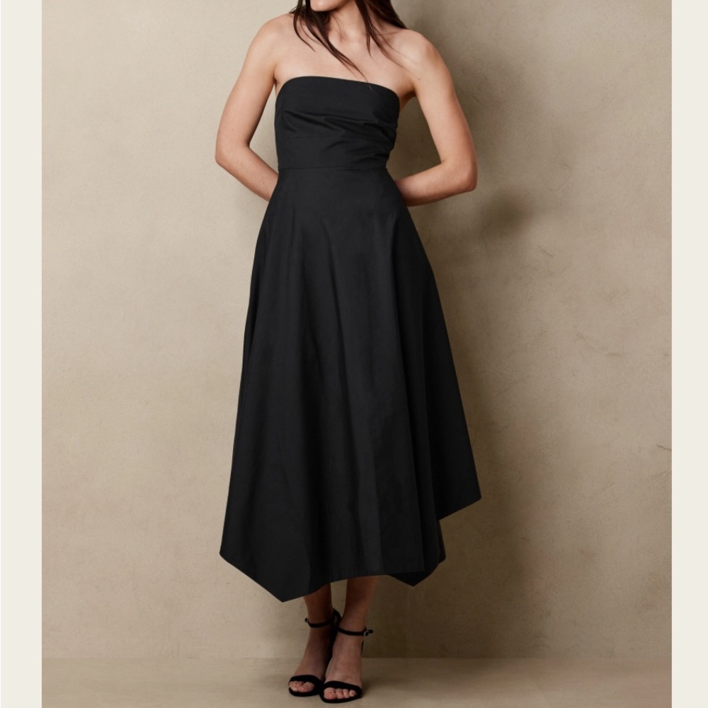 Asymmetrical hem midi dress